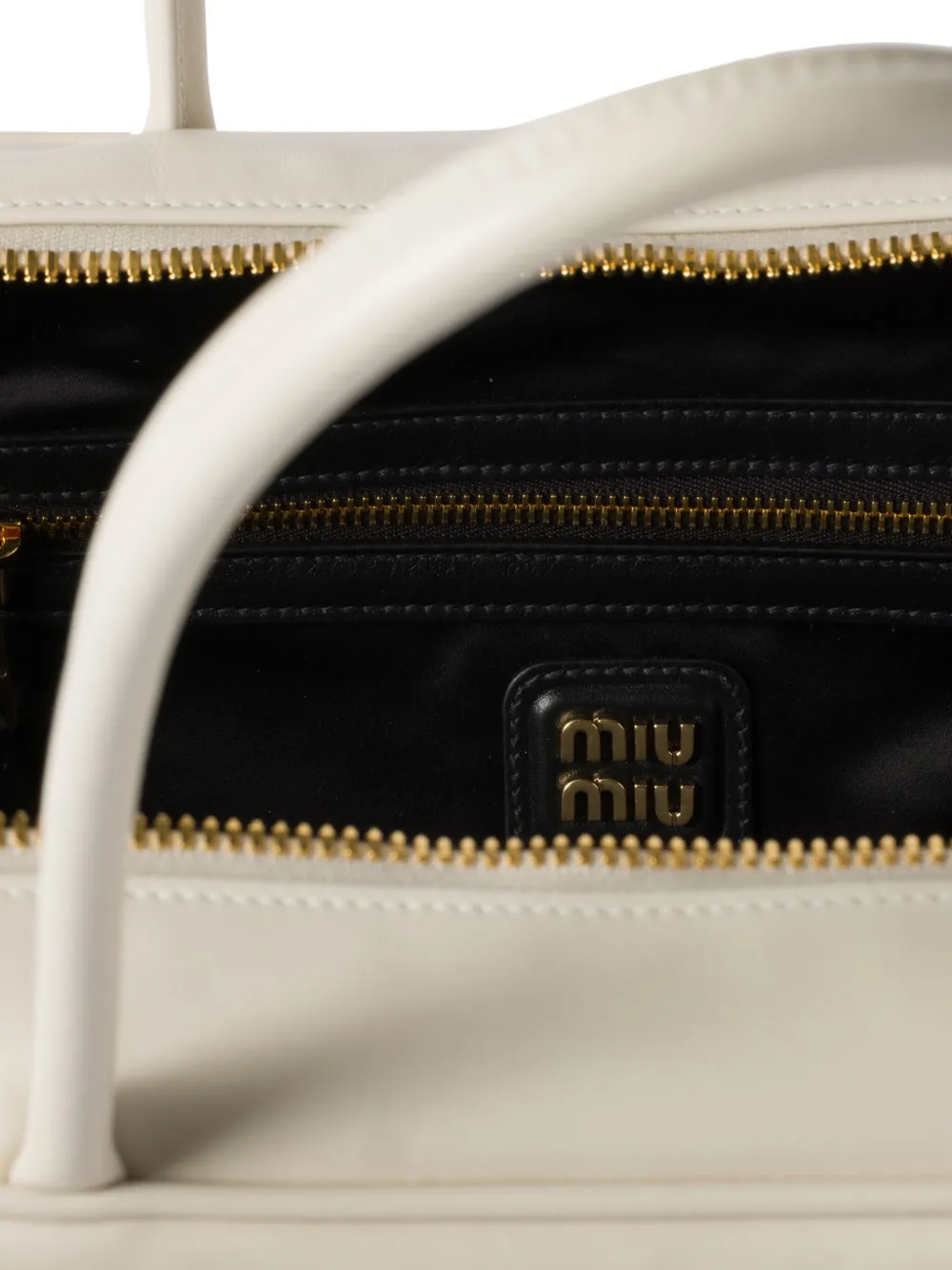 Miu Beau leren tas Wit