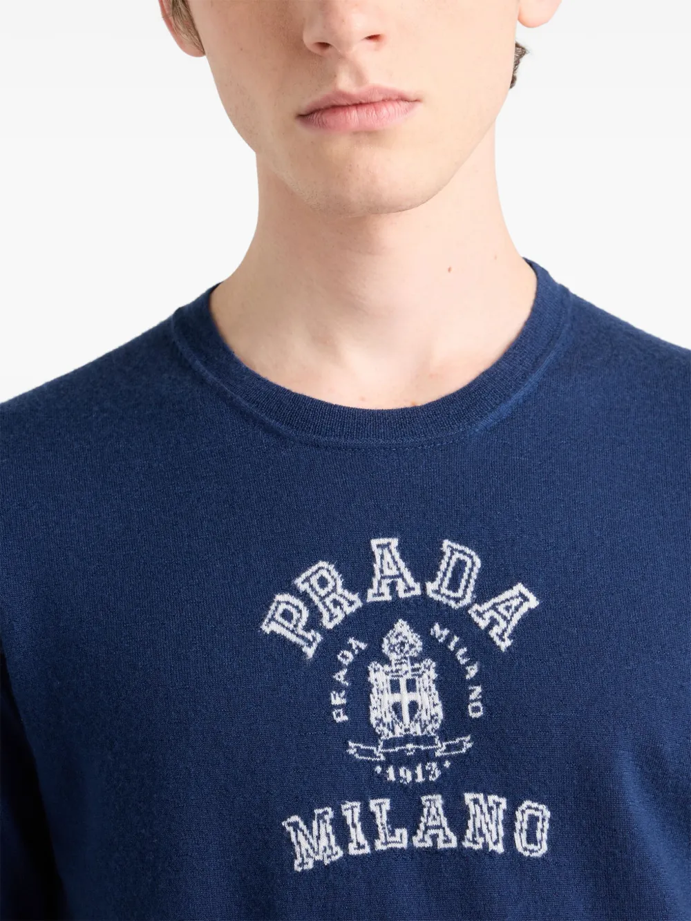 Prada T-shirt met logoprint Blauw
