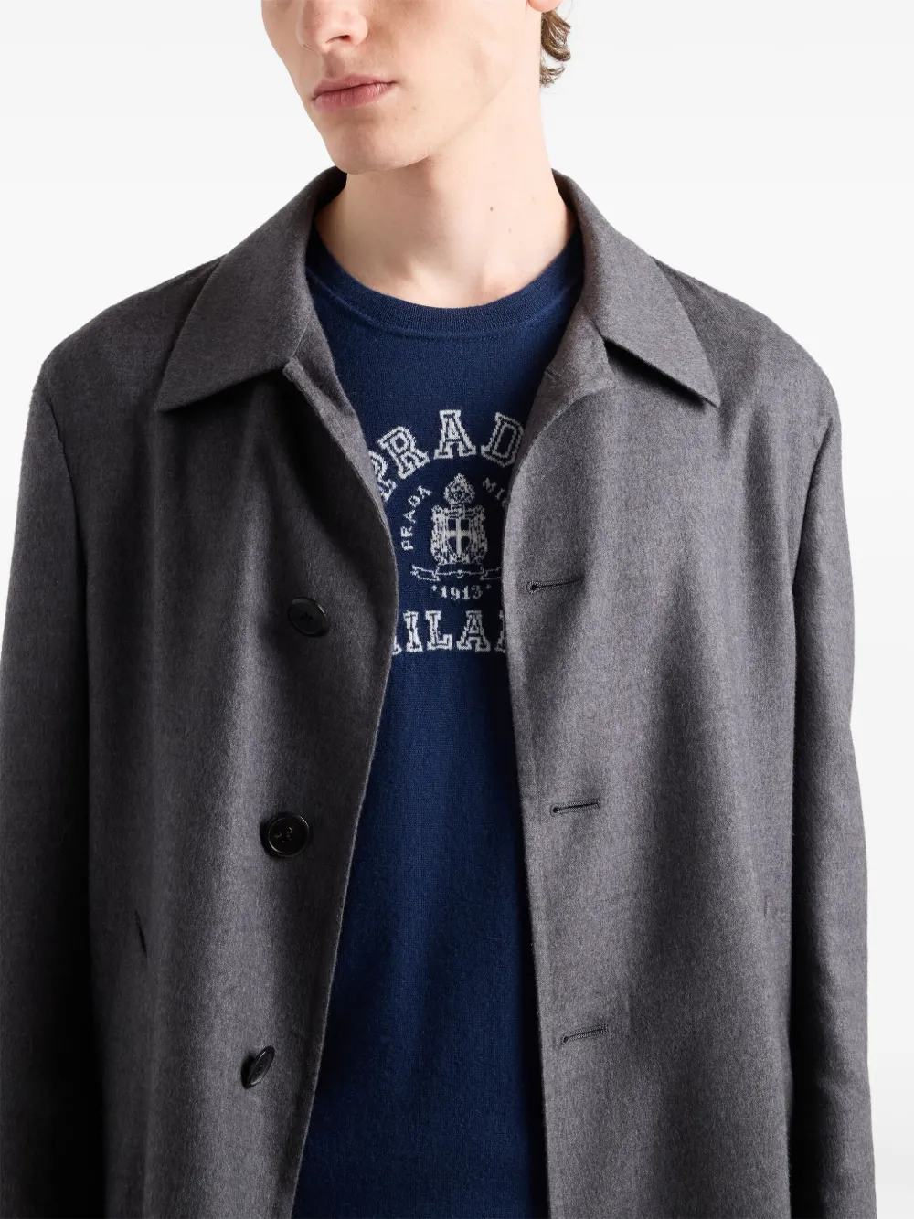 Prada T-shirt met logoprint Blauw