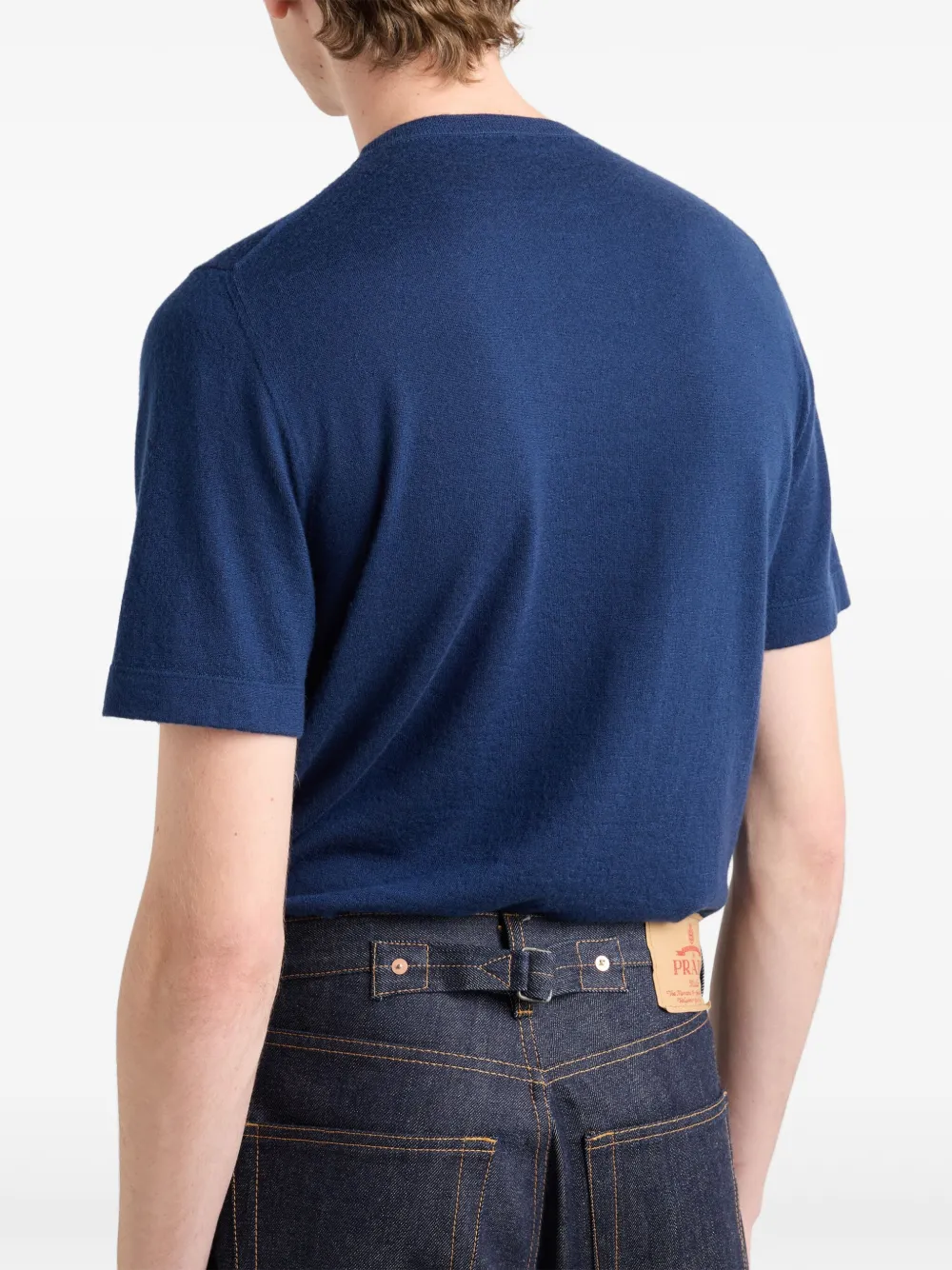 Prada T-shirt met logoprint Blauw
