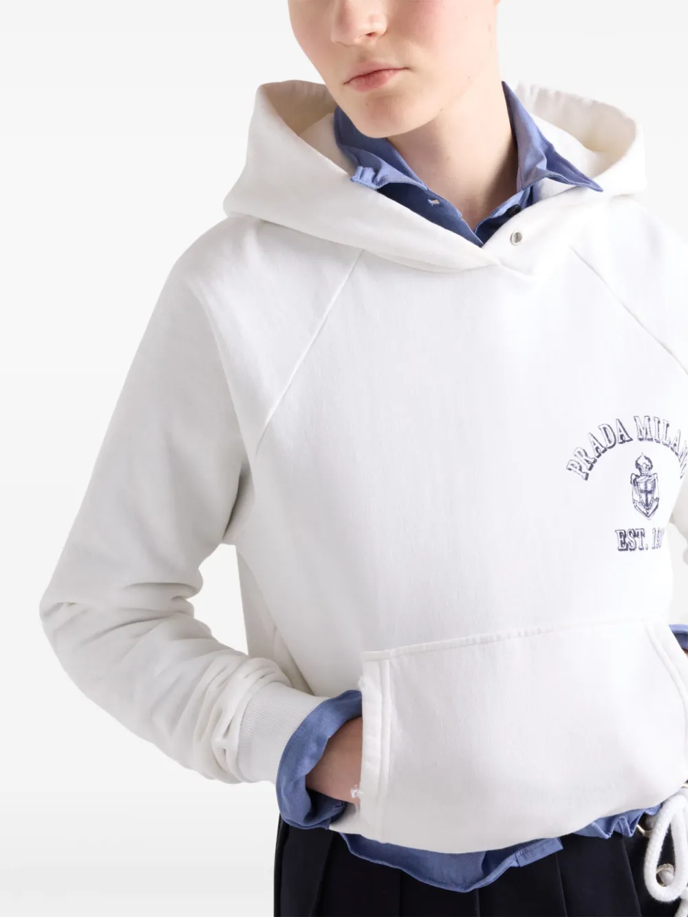 Prada Hoodie met logoprint Wit