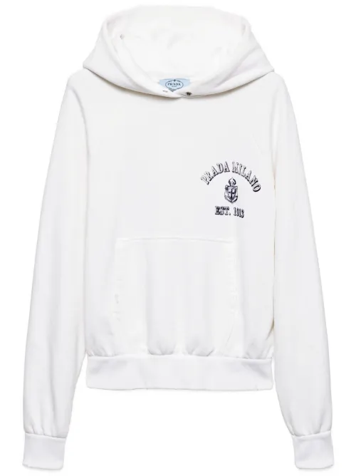 Hoodie à logo imprimé - Prada - Modalova