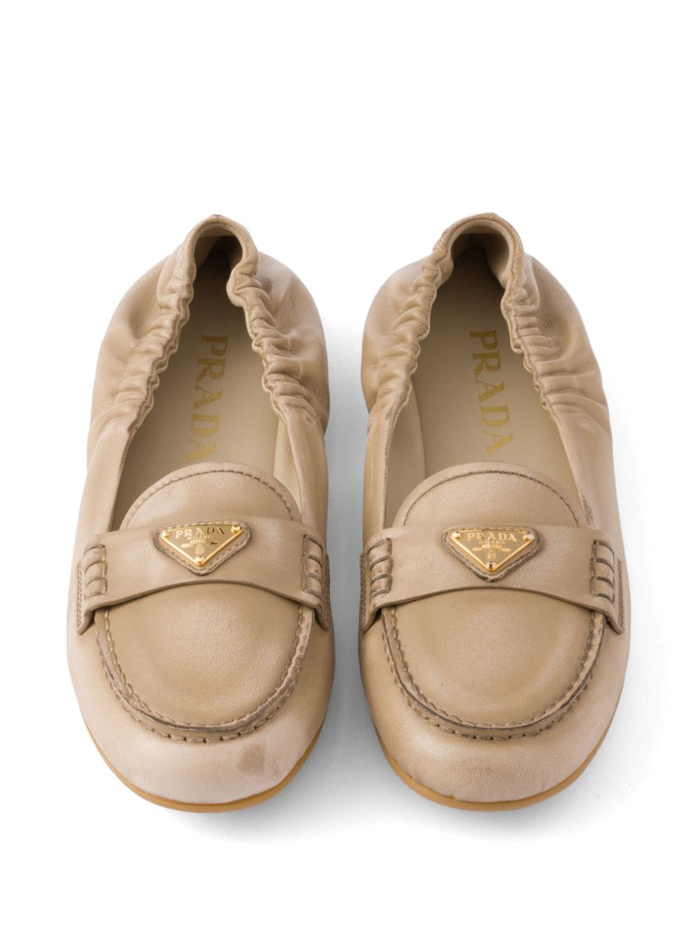 Prada Leren loafers Beige