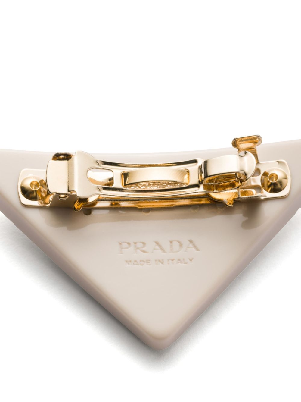 Prada Haarspeld met logo - Beige