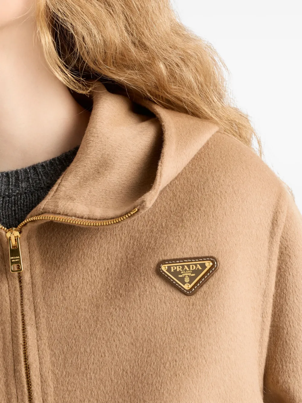 Prada Bomberjack met logo Bruin
