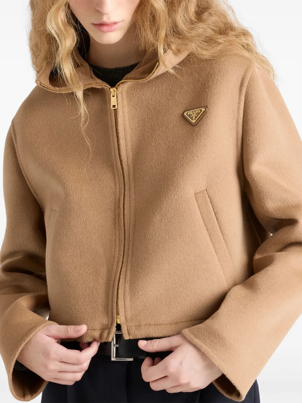 Prada Bomberjack met logo Bruin