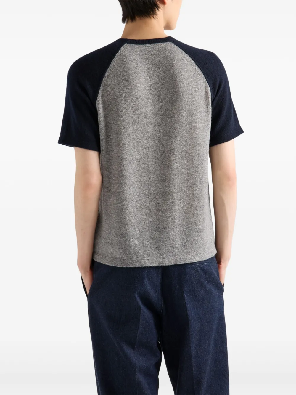 Prada T-shirt met logo intarsia Grijs
