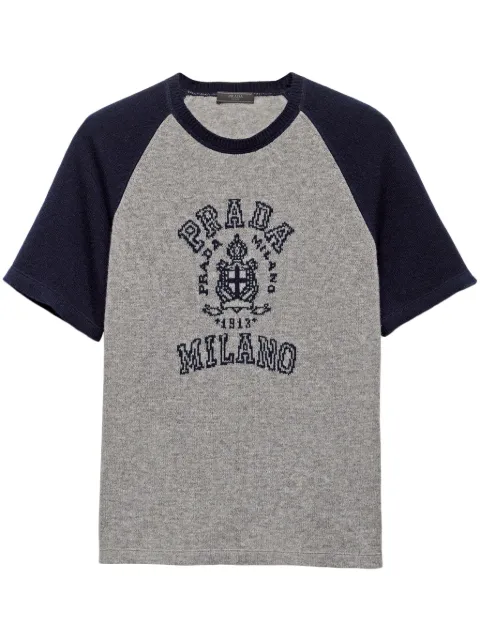 Prada T-Shirt mit Logo-Intarsie