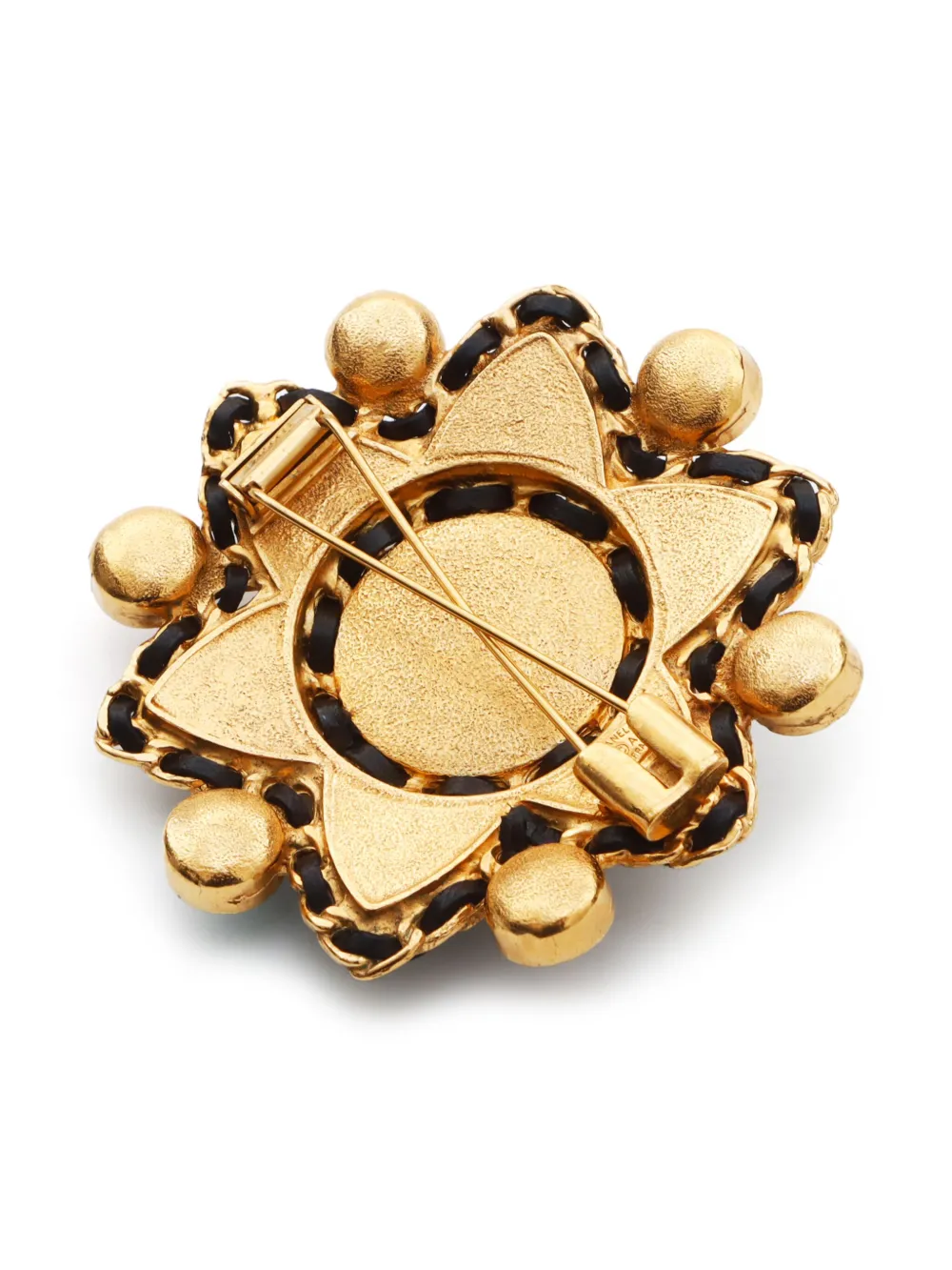 Pre-owned Chanel 1995 Gripoix Brooch In Gold