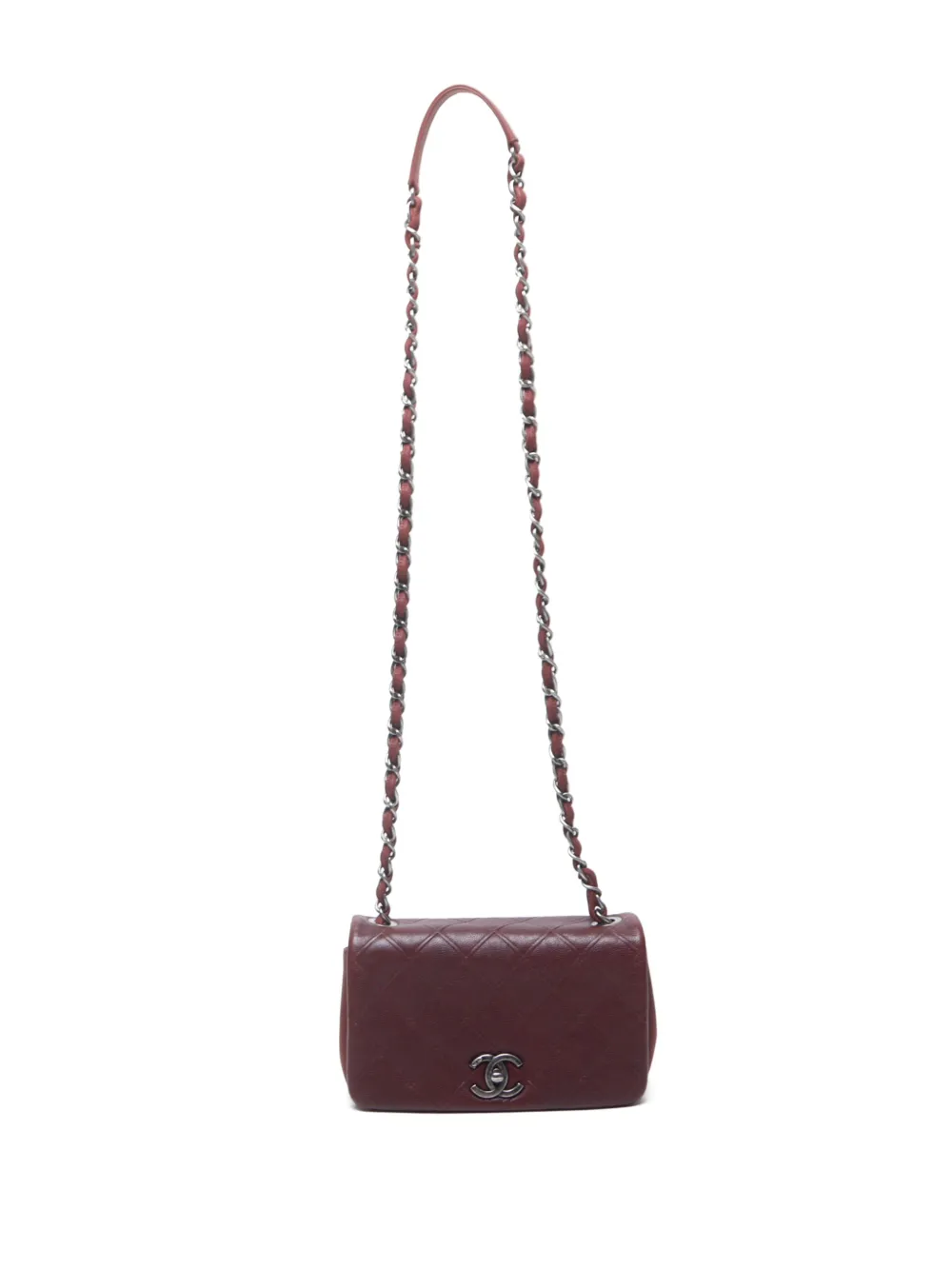 Pre-owned Chanel 2013-2014 Diamond-quilted Shoulder Bag In Red