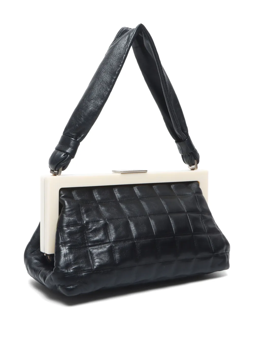 Pre-owned Chanel 2000s Choco Bar-quilted Handbag In Black