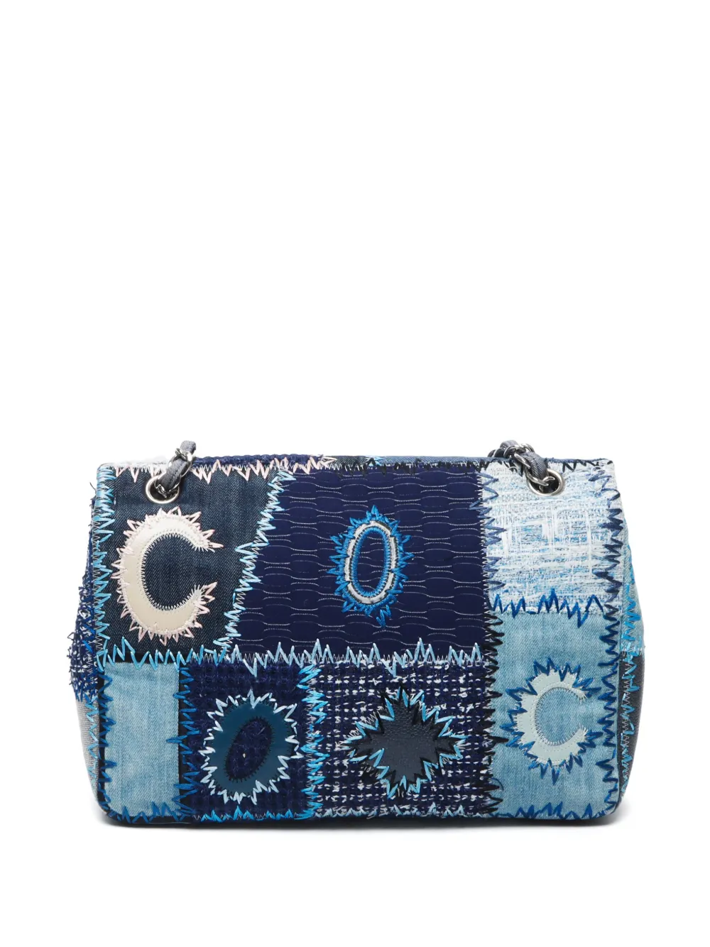 CHANEL Pre-Owned 2015 Jumbo schoudertas met patchwork - Blauw