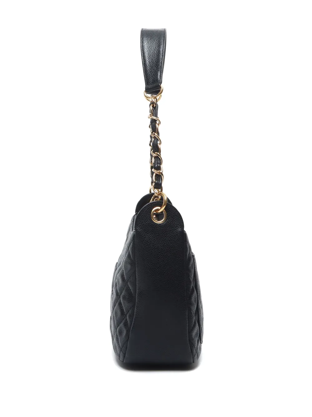 Pre-owned Chanel 2003-2004 Diamond-quilted Shoulder Bag In Black
