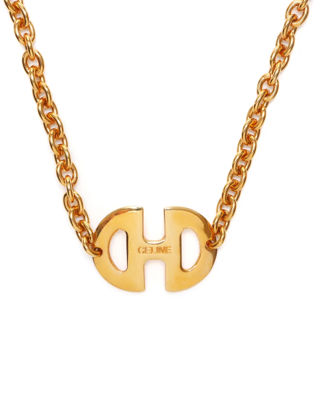 1990s logo pendant chain necklace