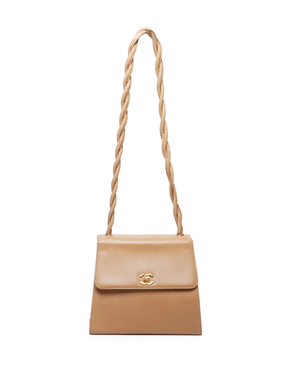 Pre-owned Chanel 1994-2001 Twisted-strap Shoulder Bag In Neutrals