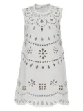 Alexis Adilyn laser-cut floral mini dress - White