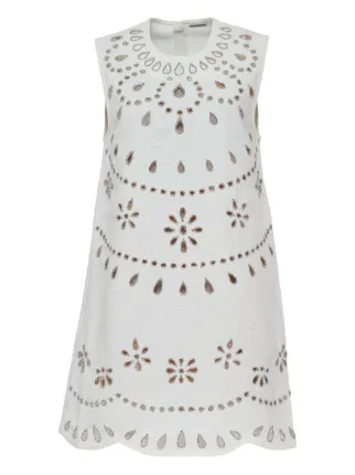 Alexis Adilyn laser-cut Floral Mini Dress | White | FARFETCH GE