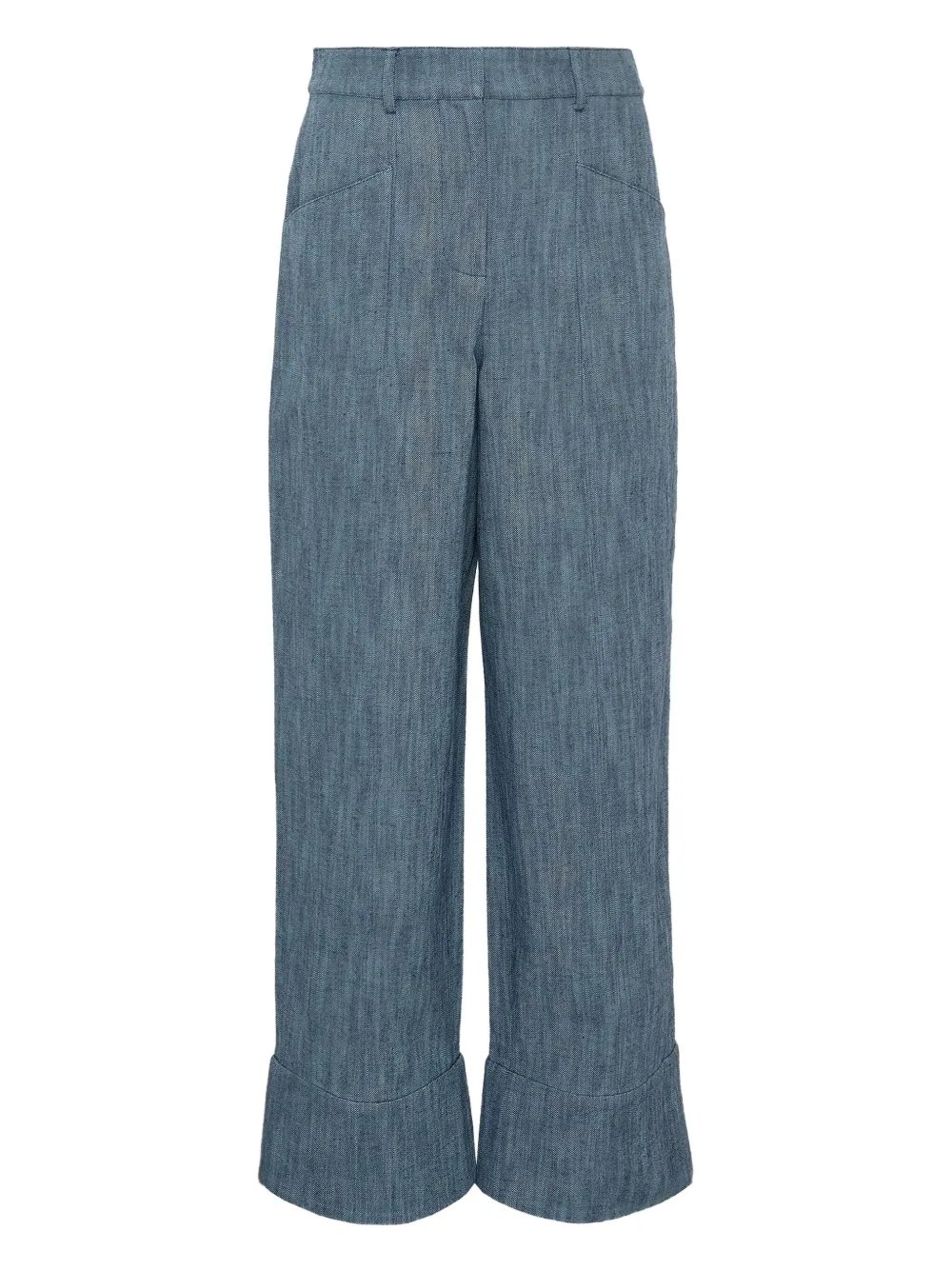 Alexis cuffed-hem trousers Blauw
