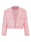 Alexis checked tweed cropped jacket - Pink