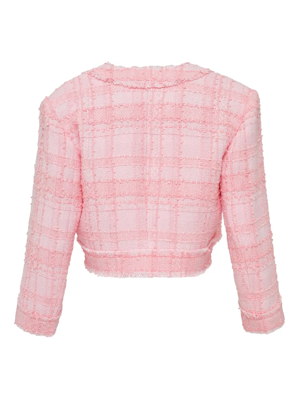 Alexis checked tweed cropped jacket Roze