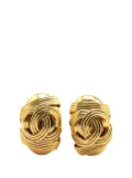 CHANEL Pre-Owned 1994 Gold Plated CC Clip On Earrings costume earrings