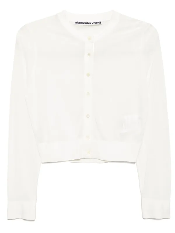 Alexander Wang Crystal-embellished Cropped Top in White