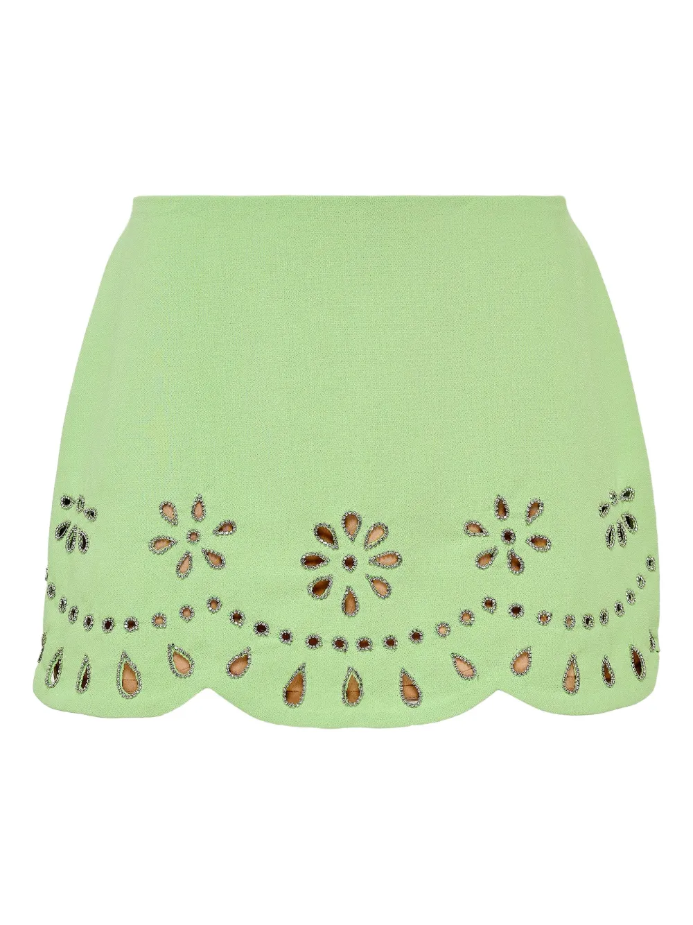 Alexis cut-out floral skirt Groen