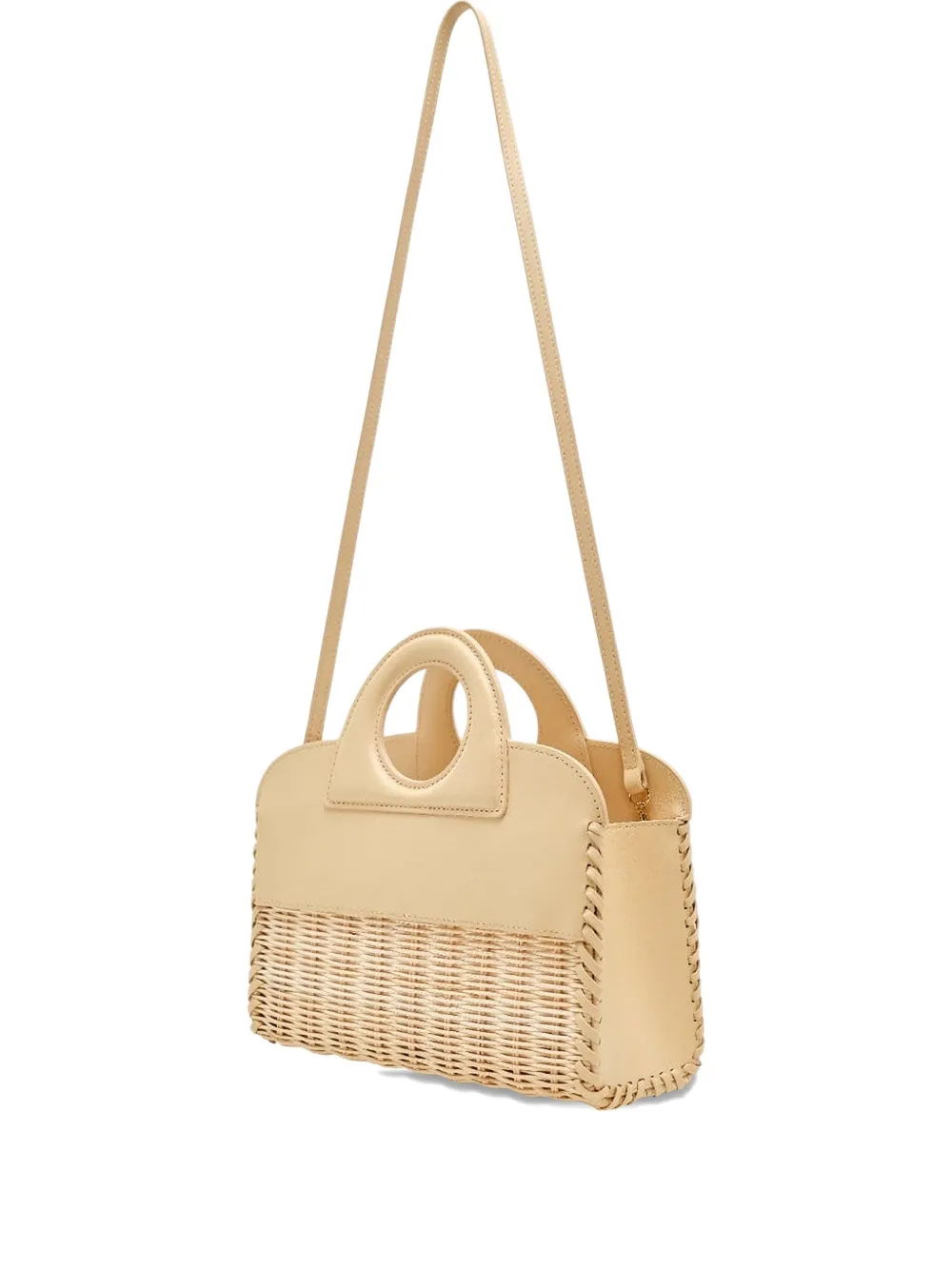 Alexis Geweven crossbodytas met leren afwerking Beige