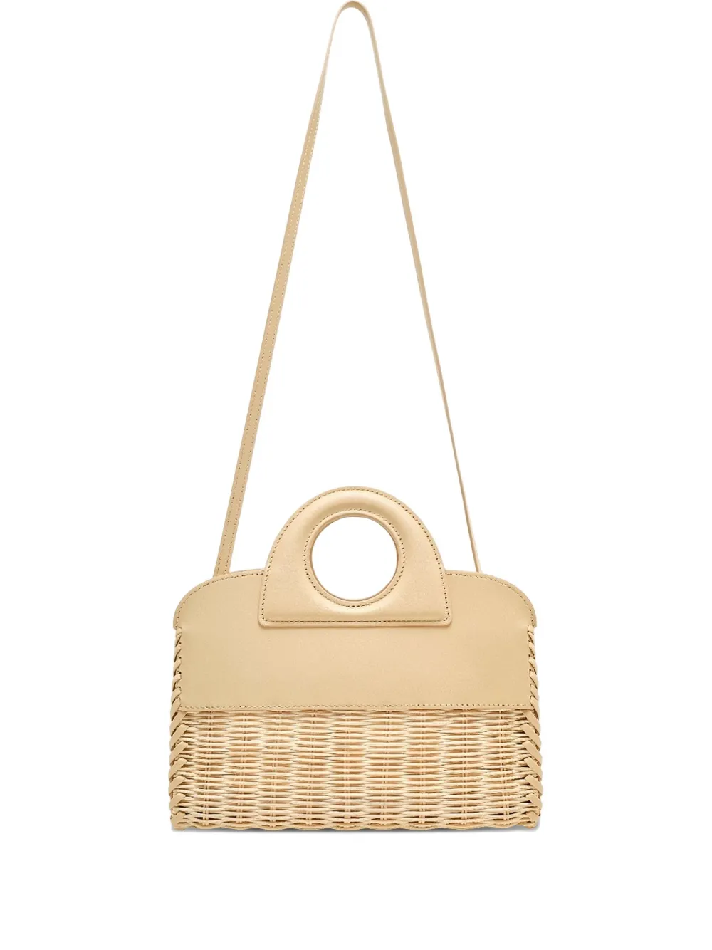 Alexis Geweven crossbodytas met leren afwerking Beige