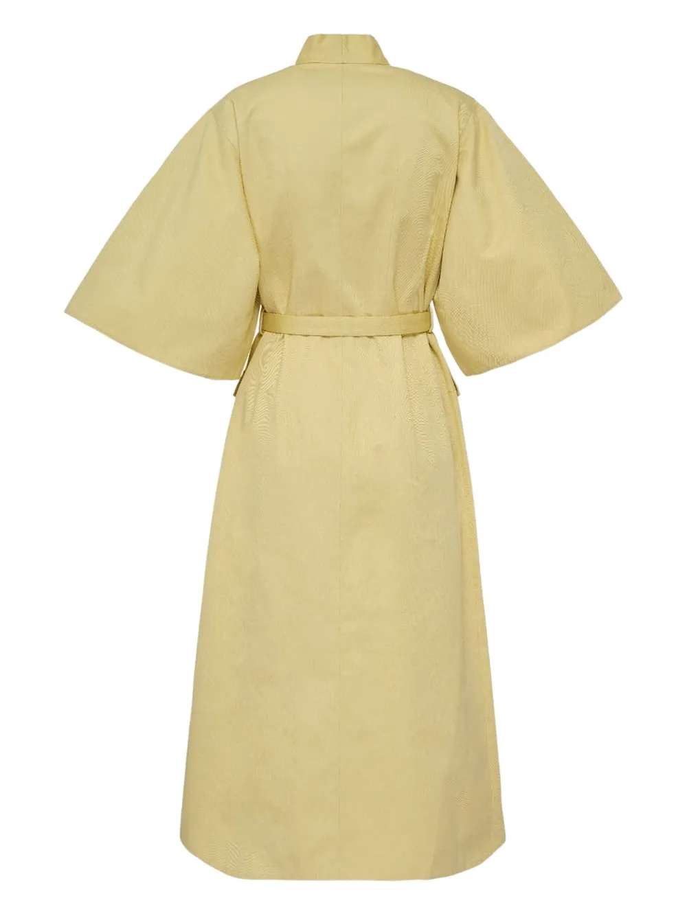 Alexis Ilardi belted puff-sleeve midi dress Geel