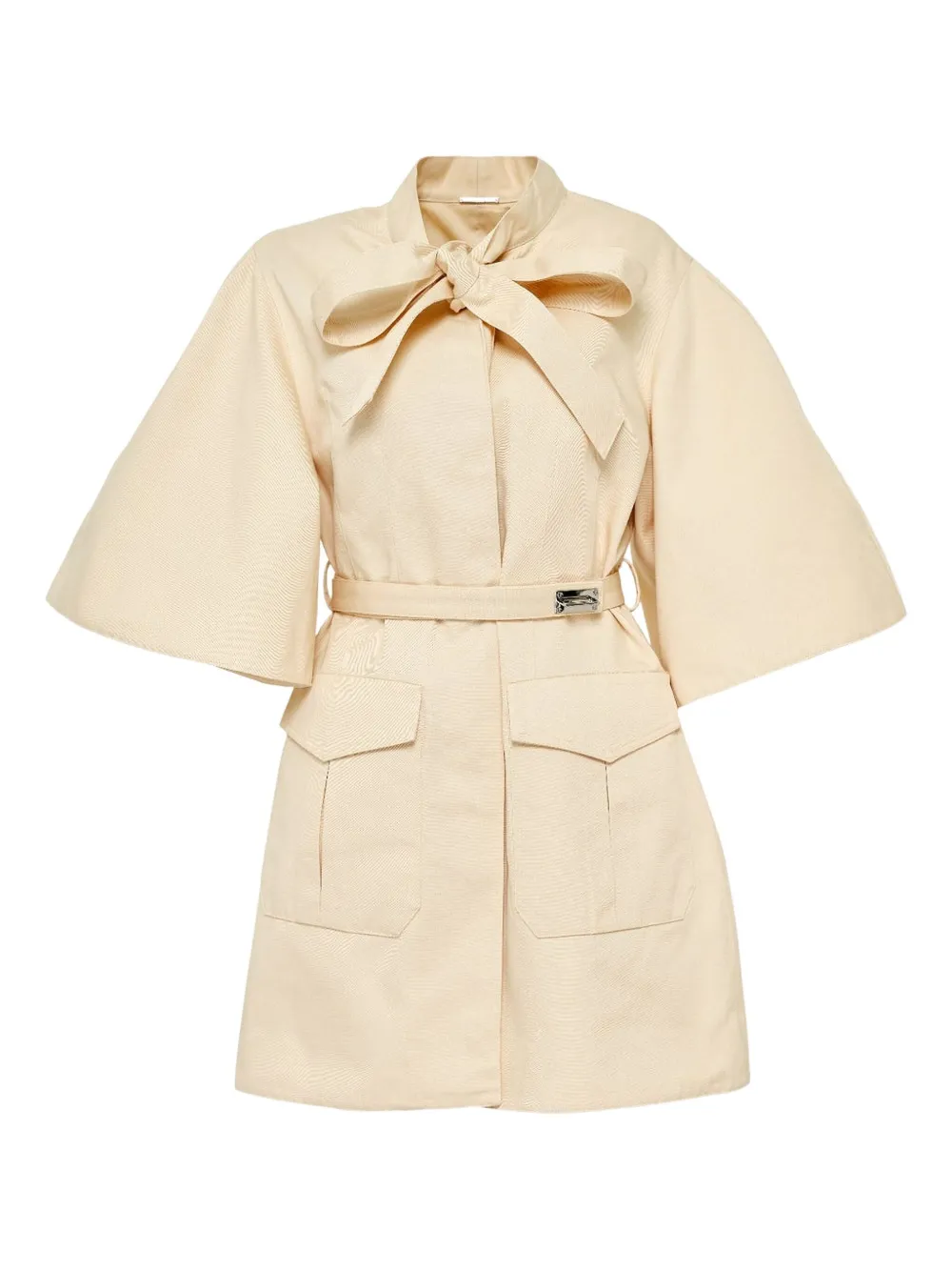 Alexis Corya bow belt mini day dress Beige