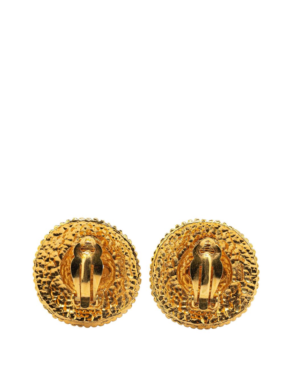 CHANEL Pre-Owned 1970-1980 Gold Plated CC Round Clip on Earrings costume earrings - Goud