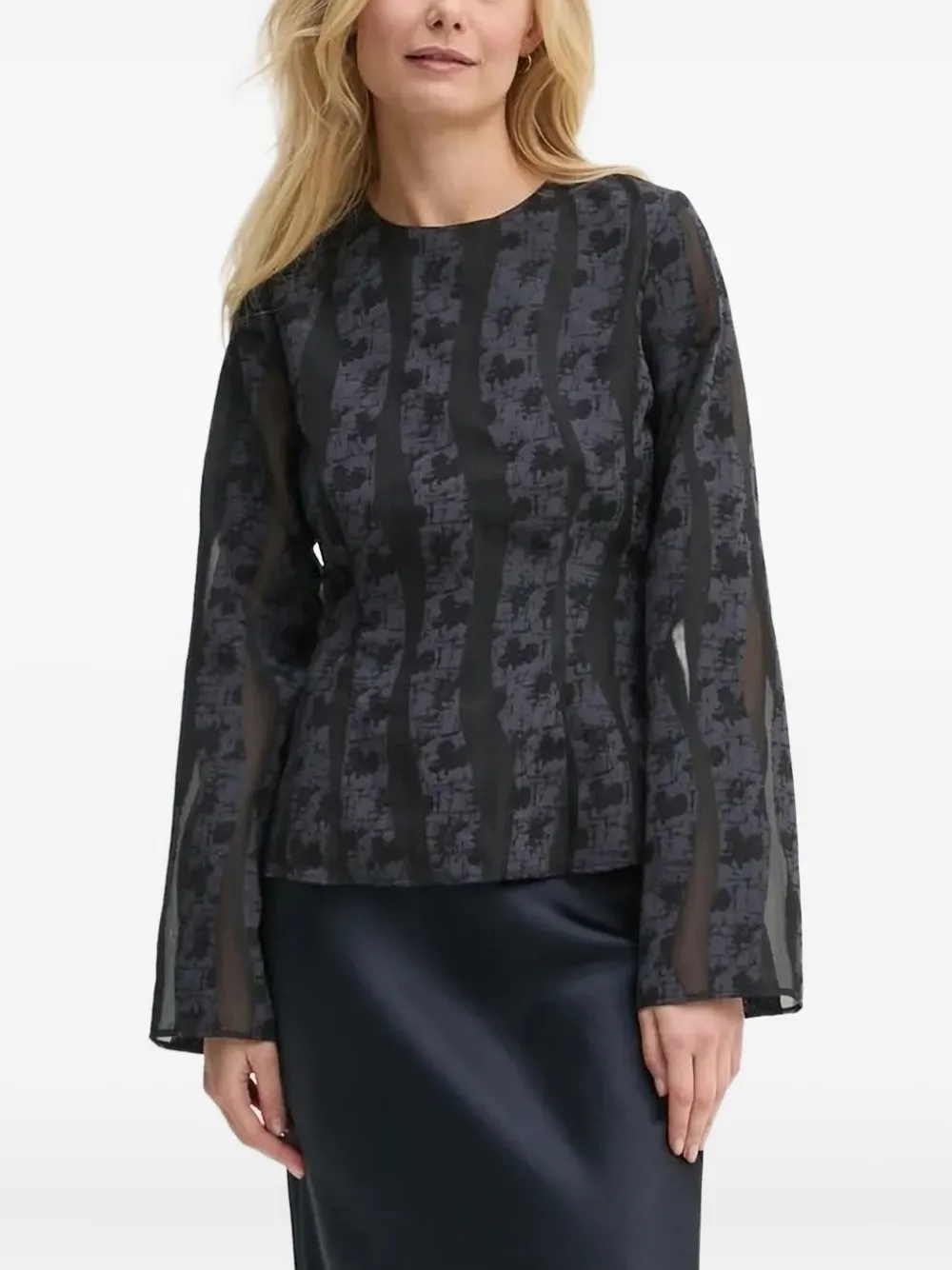 Samsoe & Samsoe Saanai Bell-sleeve Blouse In Blue