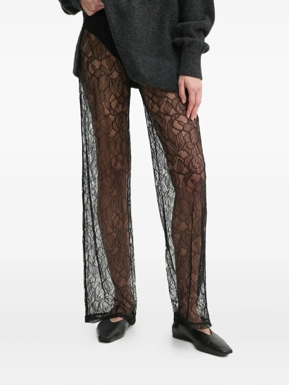 SAMSOE SAMSOE floral-lace trousers | Black | Image 1