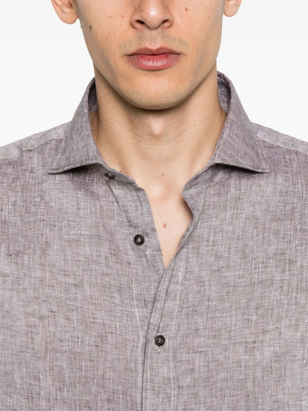 Brunello Cucinelli Hemd Aus Leinen In Braun