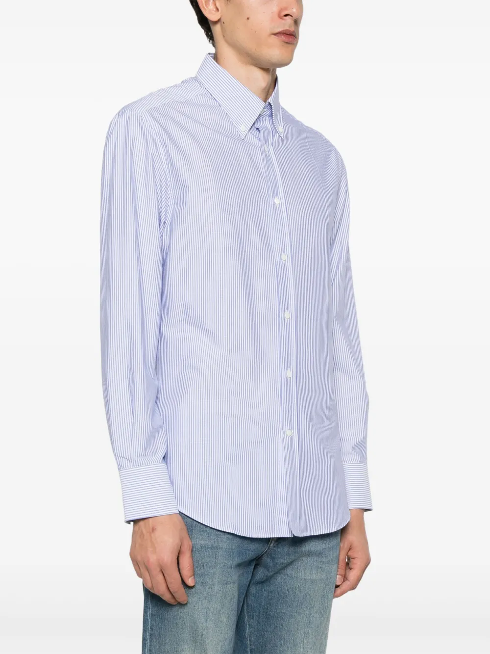 Brunello Cucinelli Gestreept overhemd Blauw