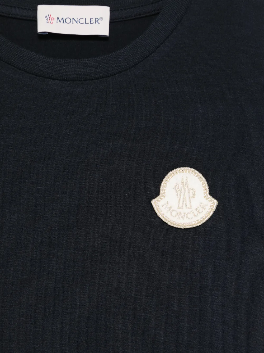 Moncler Enfant T-shirt met geborduurd logo en patch Blauw