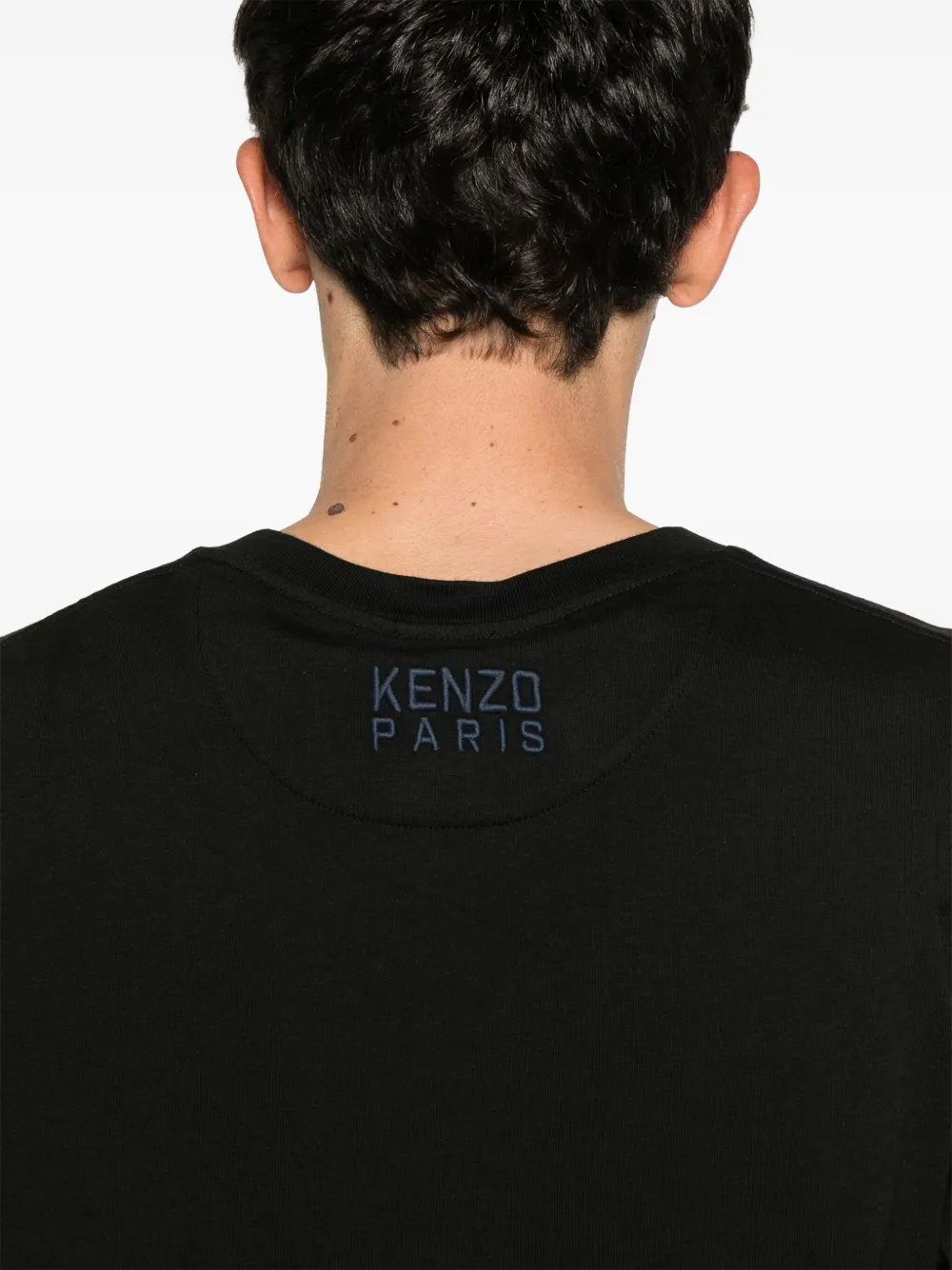 Kenzo Happy Tiger T-shirt met borduurwerk Zwart