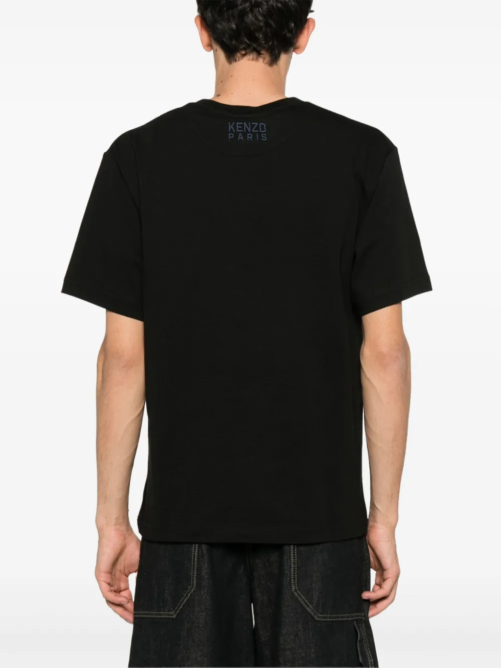 Kenzo Happy Tiger T-shirt met borduurwerk Zwart