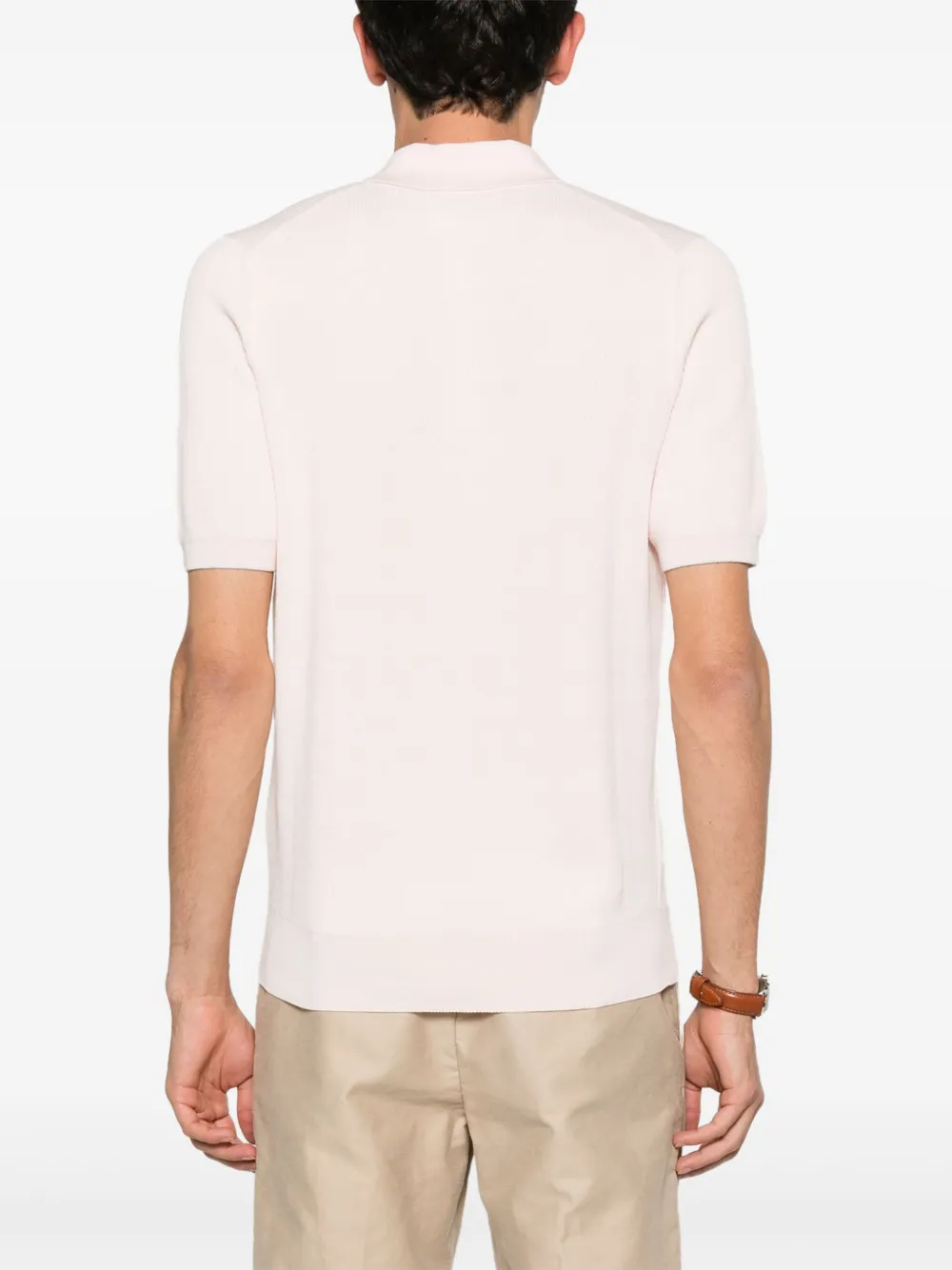 Brunello Cucinelli Fijngeribbeld poloshirt Roze