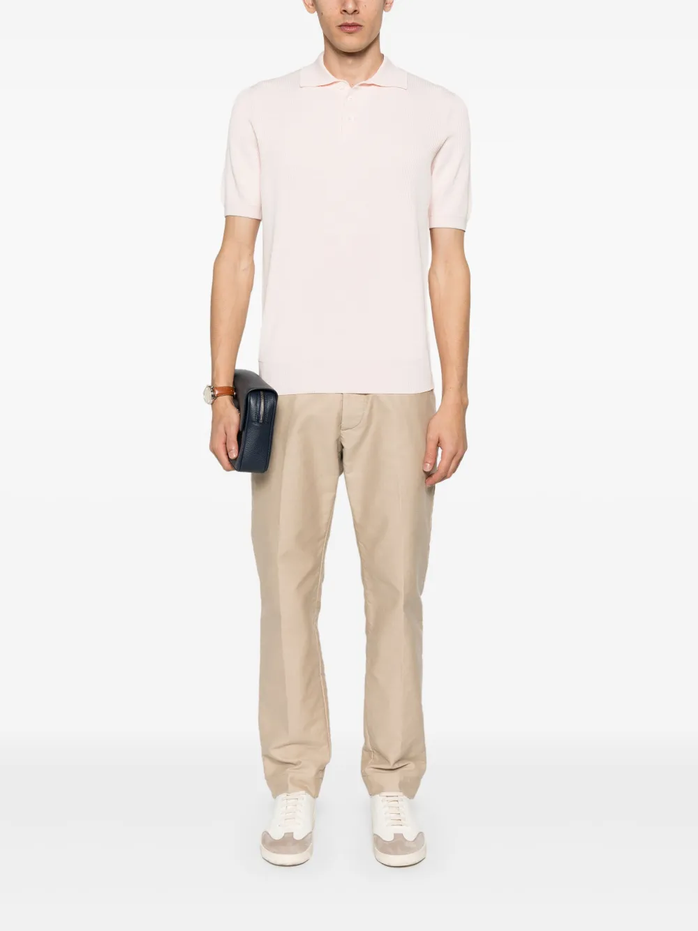 Brunello Cucinelli Fijngeribbeld poloshirt - Roze