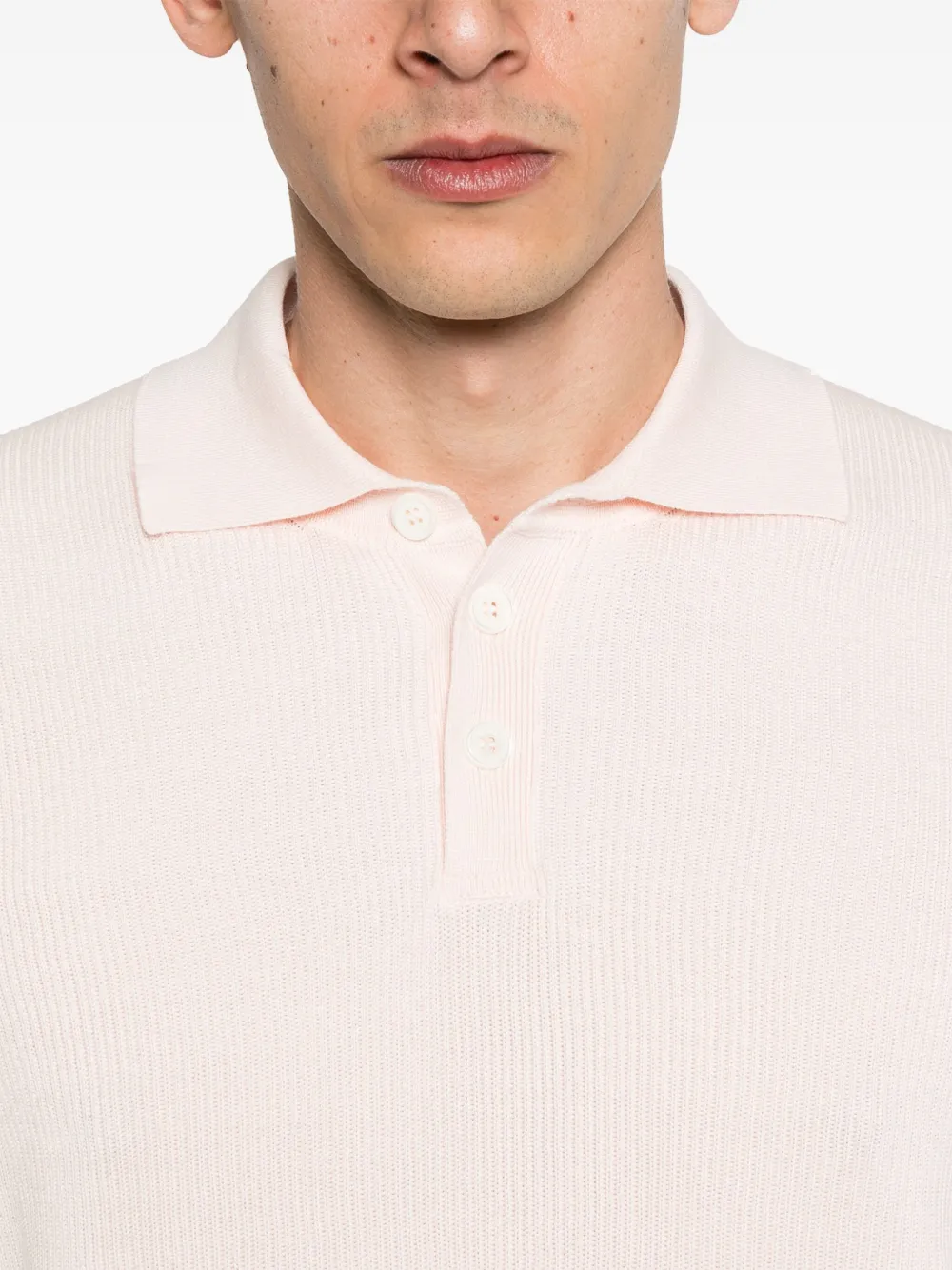 Brunello Cucinelli Fijngeribbeld poloshirt Roze