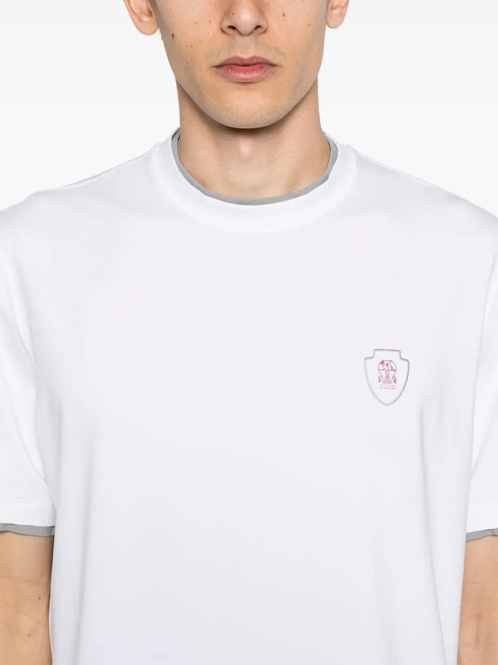 Brunello Cucinelli T-shirt met gelaagd detail Wit