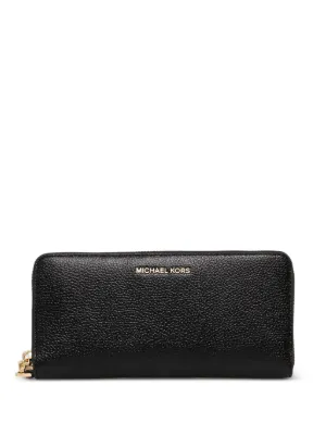 Michael Michael Kors logo-plaque zip-up Wallet | Black | FARFETCH