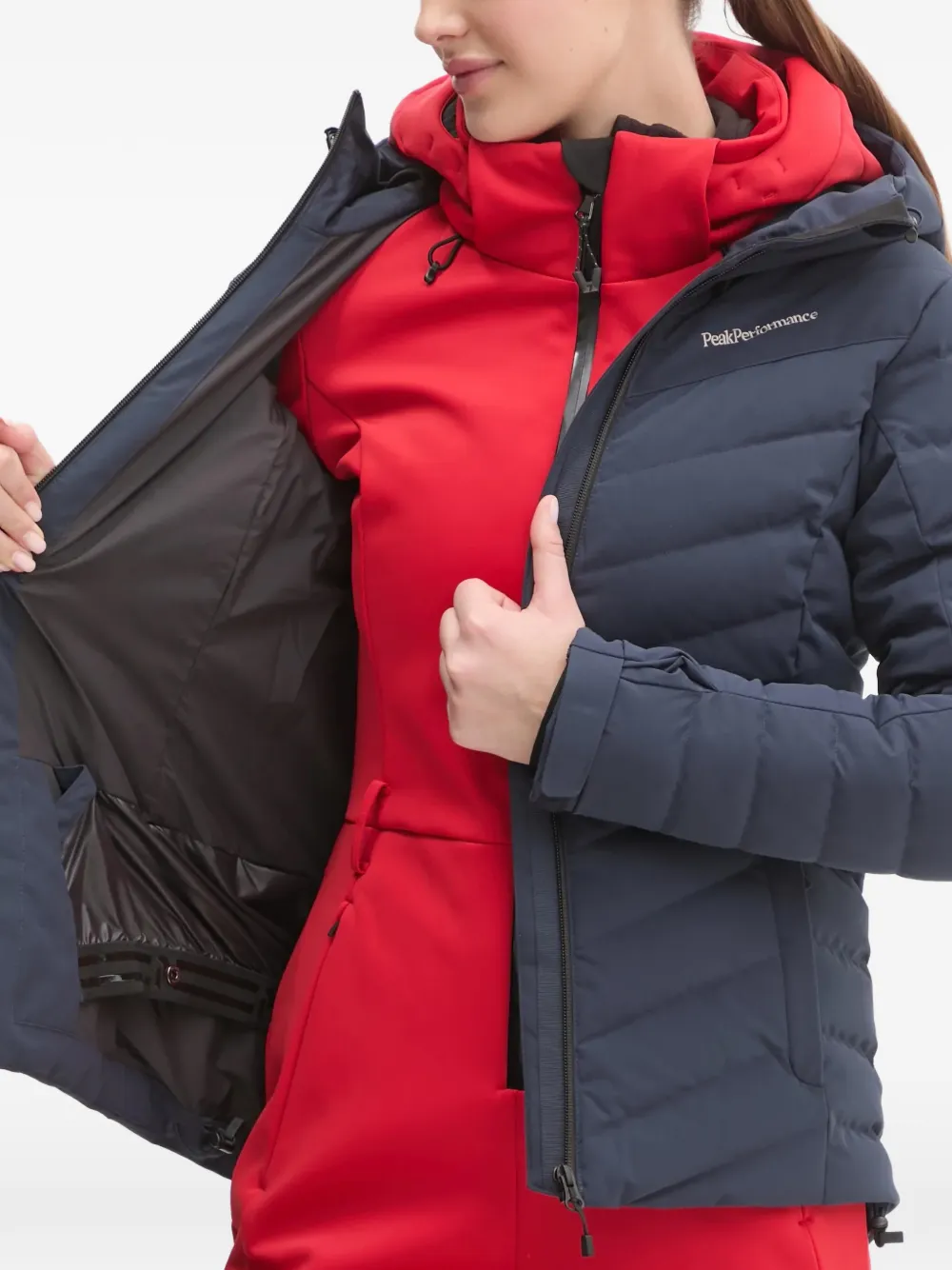 Peak Performance Gewatteerd ski-jack met capuchon Blauw