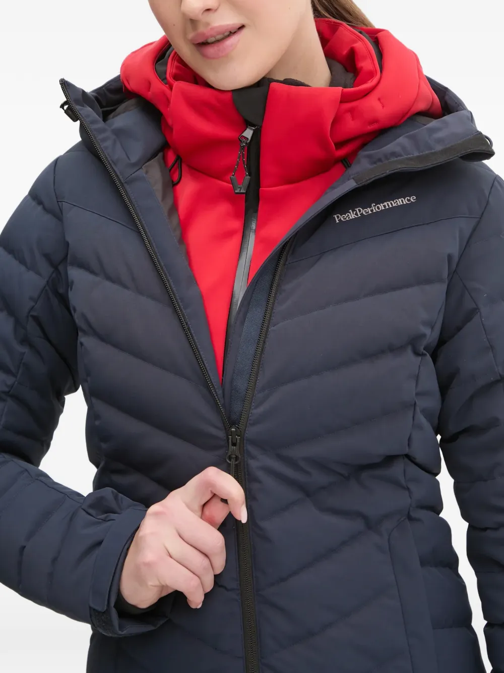 Peak Performance Gewatteerd ski-jack met capuchon Blauw