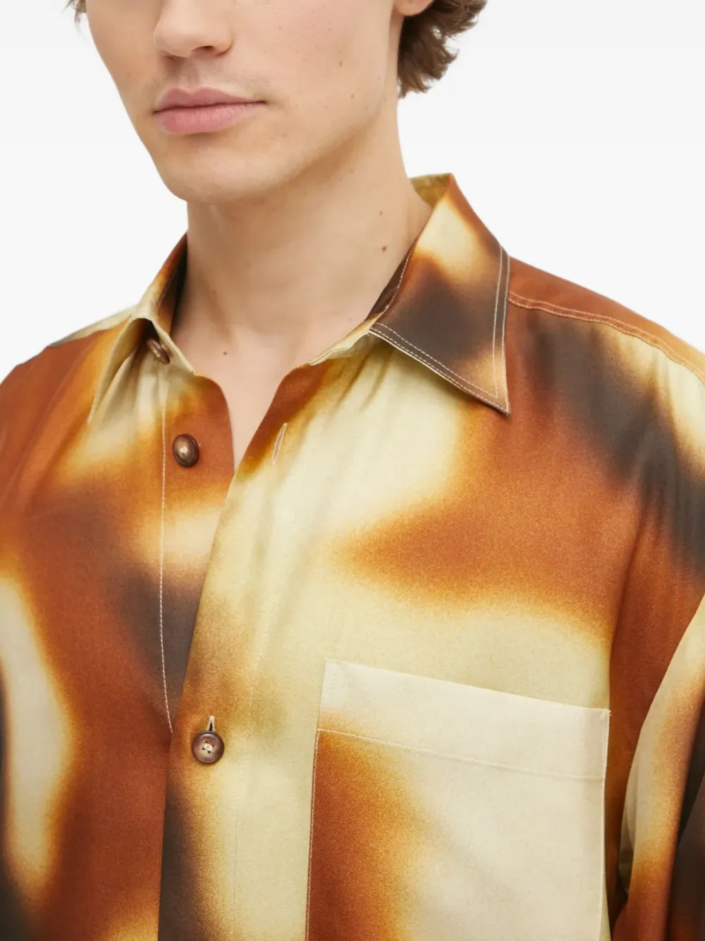 Nanushka Sebas overhemd met abstracte print Beige