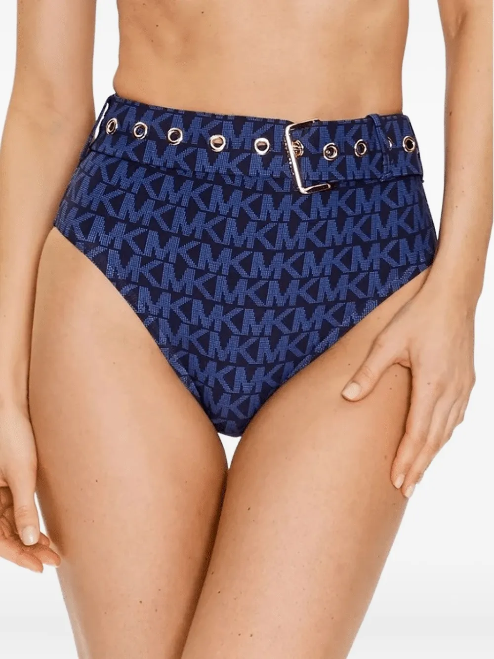 Michael Michael Kors Logo Belted Biking Briefs In Blue