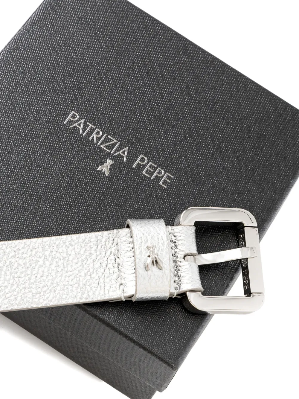 Patrizia Pepe Leren riem Zilver