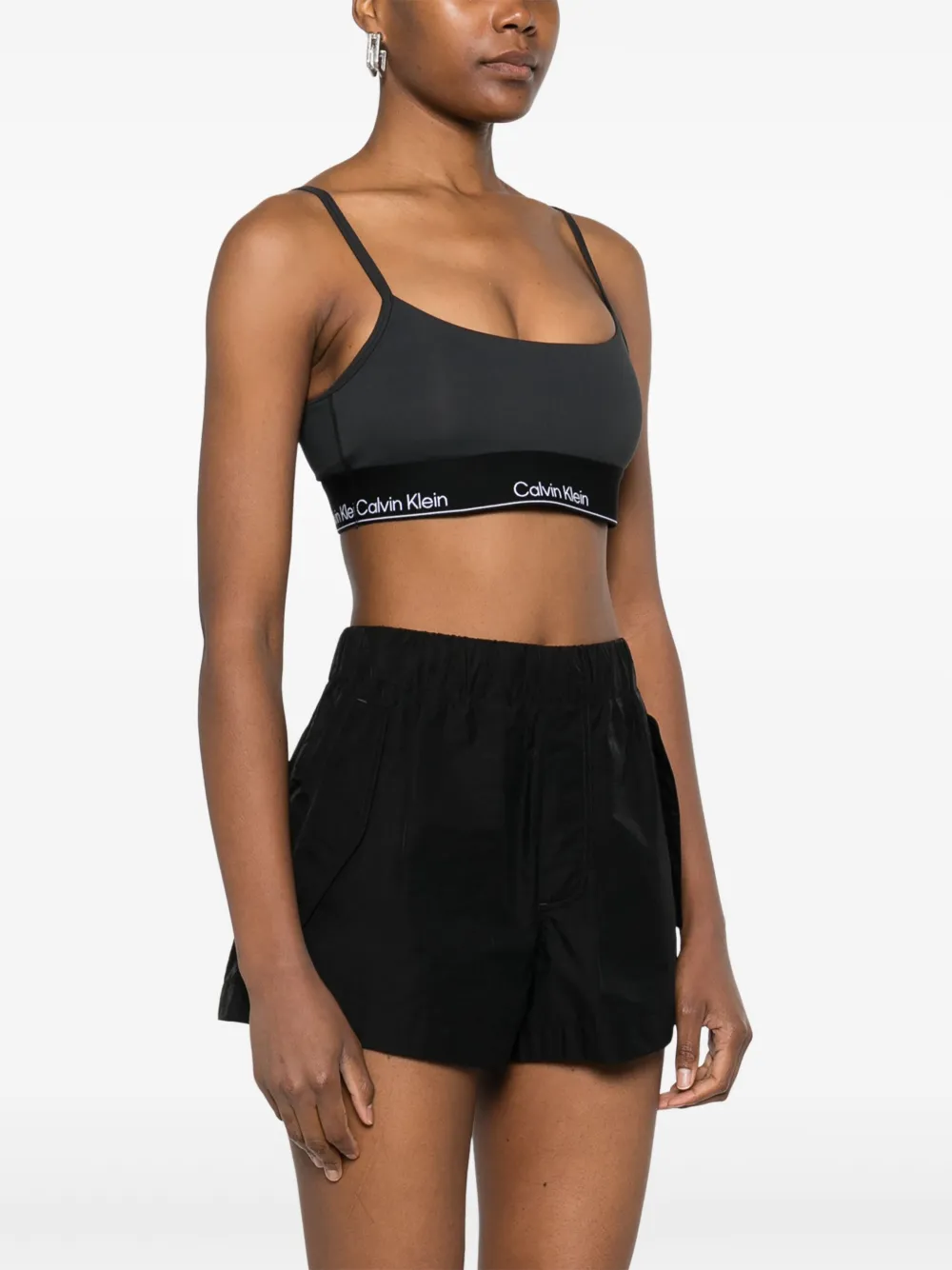 Calvin Klein Sport-bh met logoband Zwart